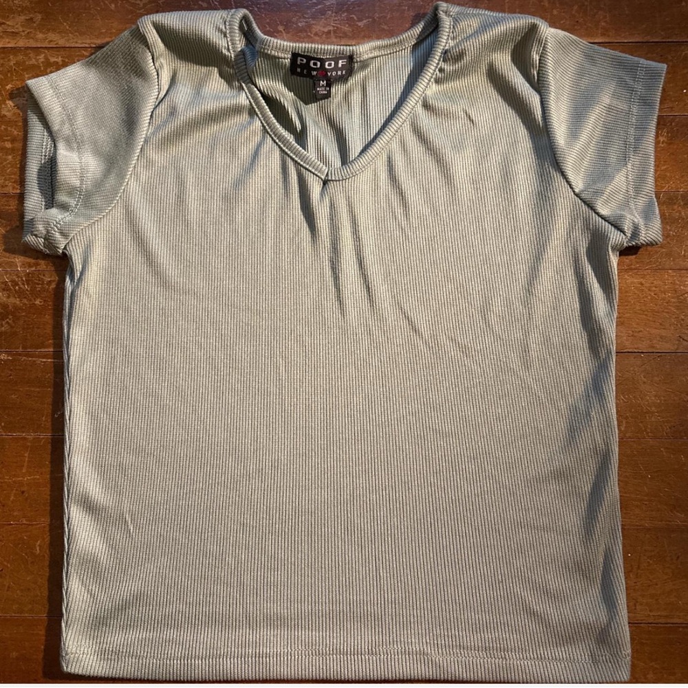 Poof! Women's Green V-Neck Top